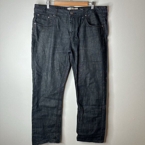 Ecko Unltd Jeans Mens 38x30 Black Straight Fit Denim Normcore Y2K Loose Fit USA - Picture 1 of 11